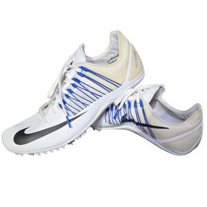 Nike Zoom Sprint Track Spikes White Blue Flywire Men's Size 13 Running‎ Shoes